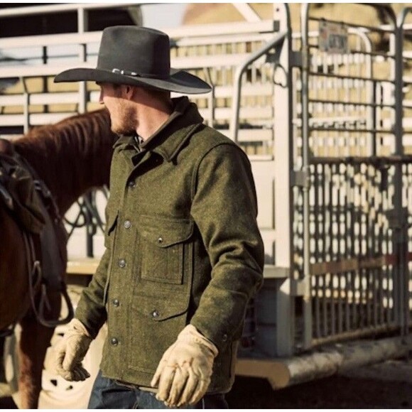 Filson Mackinaw Cruiser Wool Jacket Mens XL Long Forest Green Made in USA - Picture 11 of 11